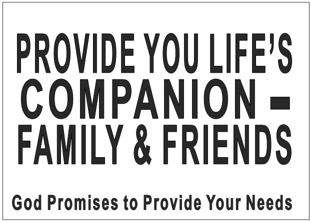 PROVISION PROMISE-5-PROVIDE YOU LIFE'S COMPANION - FAMILY & FRIENDS